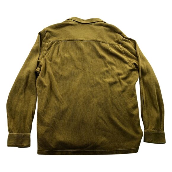 32 Bar Blues Mens Shirt Jacket Size XL Mustard Long Sleeve Button Up Shacket - Picture 2 of 10